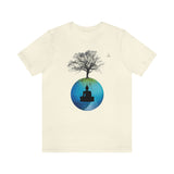 "Tree of Life, Buddha" Printed Unisex Jersey Short Sleeve Tee