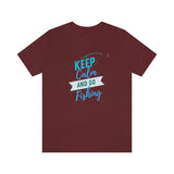 "Keep Calm & Go Fishing" Printed Unisex Jersey Short Sleeve Tee