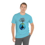 "Tree of Life, Buddha" Printed Unisex Jersey Short Sleeve Tee