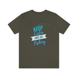 "Keep Calm & Go Fishing" Printed Unisex Jersey Short Sleeve Tee