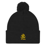 "Om Nama Shivaya" Printed Pom-Pom Beanie