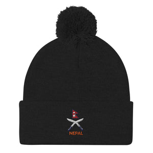 "Nepal Logo" Printed Pom-Pom Beanie