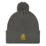 "Om Nama Shivaya" Printed Pom-Pom Beanie