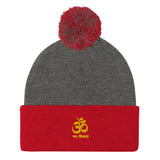 "Om Nama Shivaya" Printed Pom-Pom Beanie