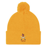 "Nepal Logo" Printed Pom-Pom Beanie