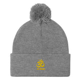 "Om Nama Shivaya" Printed Pom-Pom Beanie