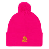 "Om Nama Shivaya" Printed Pom-Pom Beanie